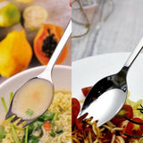 5-piece stainless steel cutlery set - fork and spoon - soup, salad and noodle spoons and forks - Rear View