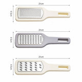 Grater - 3-piece set - Hand grater - Cheese grater - Ginger grater - Garlic grater - Stainless steel - Dishwasher safe - Silver - Front View