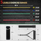 Resistance Bands - Exercise Bands - Training Bands - Resistance Bands with Handles for Men and Women - Exercise Bands for Fitness and Strength Training at Home - Side View