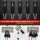 Resistance Bands - Exercise Bands - Training Bands - Resistance Bands with Handles for Men and Women - Exercise Bands for Fitness and Strength Training at Home - 45-Degree Angle