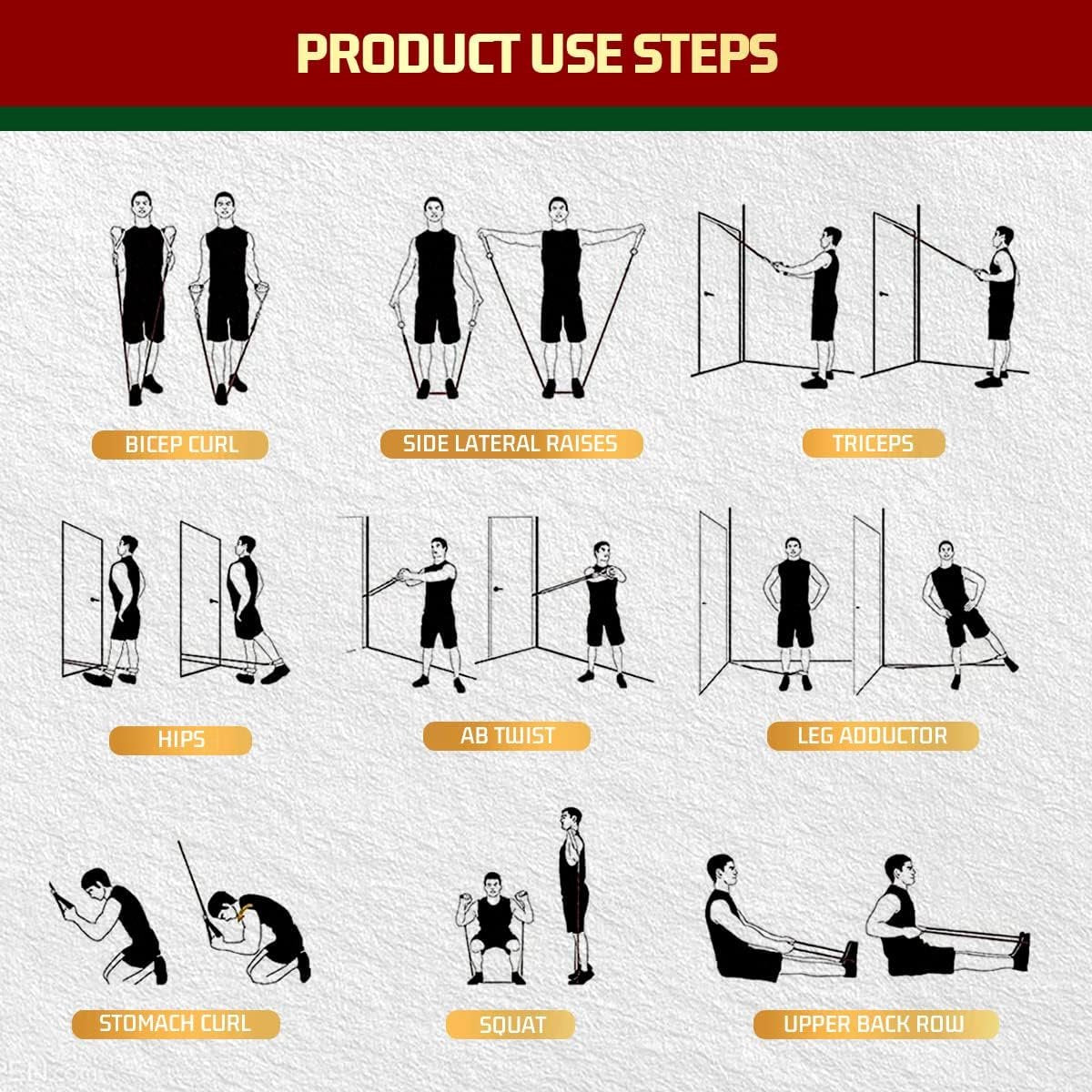 Resistance Bands - Exercise Bands - Training Bands - Resistance Bands with Handles for Men and Women - Exercise Bands for Fitness and Strength Training at Home