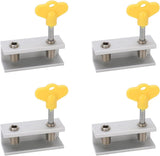 4-pack Door & Window Security - Aluminum and Stainless Steel - Reusable Window Locks - Improved Airflow - With Protective Pads - Suitable for Offices