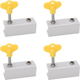 4-pack Door & Window Security - Aluminum and Stainless Steel - Reusable Window Locks - Improved Airflow - With Protective Pads - Suitable for Offices - Top-Down View