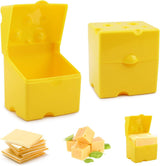 2-Pack Cheese Storage Boxes with Lids - For Sliced & Grated Cheese in the Fridge - Dishwasher Safe - Top-Down View