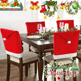 Chair Covers - 4 pieces - Christmas chair covers - Red chair covers - Christmas chair covers - Christmas decorations - Side View