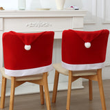Chair Covers - 4 pieces - Christmas chair covers - Red chair covers - Christmas chair covers - Christmas decorations - Rear View
