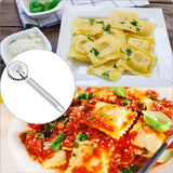 Luxury Rotary Cutter for Embossing - Baking Tools - Dough and Pastry Tools Made of Stainless Steel - Equipped with an Ergonomic Handle - Dishwasher Safe - Suitable for Cutting, Sealing and Pressing - Rear View