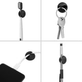 Pack of 12 Cable Clips - Black, Self-Adhesive Cable Organizer - Charger Holder - Cable Organizer - Suitable for bedside tables, desks, offices and for storing mice. - Side View