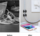 Pack of 12 Cable Clips - Black, Self-Adhesive Cable Organizer - Charger Holder - Cable Organizer - Suitable for bedside tables, desks, offices and for storing mice. - 45-Degree Angle