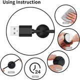 Pack of 12 Cable Clips - Black, Self-Adhesive Cable Organizer - Charger Holder - Cable Organizer - Suitable for bedside tables, desks, offices and for storing mice. - Close-Up Angle