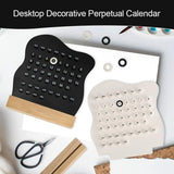 Desktop Perpetual Calendar - 2026 Calendar - Reusable Block Calendar for the Desk - 2026 Monthly Calendar - Modern Ring Date Calendar - Black - Top-Down View