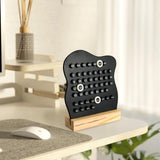 Desktop Perpetual Calendar - 2026 Calendar - Reusable Block Calendar for the Desk - 2026 Monthly Calendar - Modern Ring Date Calendar - Black - Close-Up Angle