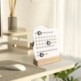 Desktop Perpetual Calendar - 2026 Calendar - Reusable Block Calendar for the Desk - 2026 Monthly Calendar - Modern Ring Date Calendar - White - 45-Degree Angle