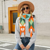 Scarves - Women's Winter Scarves - Warm Scarves - Cute Fox Scarves - 140cm - Stylish Gift - A Gift for Her (A) - Rear View