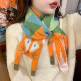 Scarves - Women's Winter Scarves - Warm Scarves - Cute Fox Scarves - 140cm - Stylish Gift - A Gift for Her (A)
