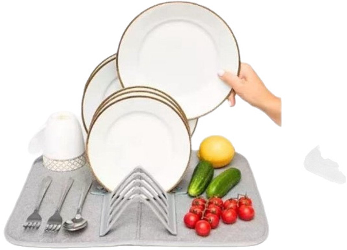 Folding Coasters - Kitchen Placemats - Draining Mats - Storage Racks - Suitable for Kitchens (Grey)