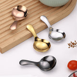 4-pack - small spoons - spoons with short handle - suitable for pots - for salt, sugar, spices, coffee, tea, desserts - 45-Degree Angle