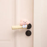 Protective Cover - Set of Two - Cute Cloud-Shaped Door Handle Gloves - Decorative Door Handle Protector Cover - Door Accessories (Pink) - Front View
