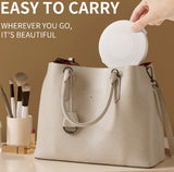 Make up mirror - Mini mirror with light - 1x/5x magnification - 10 cm - Rechargeable - Suitable for wallets, pockets, travel and as a gift (Khaki)