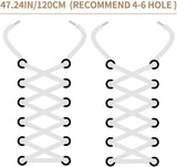 White flat laces - suitable for sports shoes, etc. White 120 cm 3 pairs