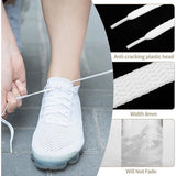 White flat laces - suitable for sports shoes, etc. White 120 cm 3 pairs - Top-Down View