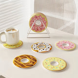 Coasters - Non-slip coasters - heat insulating coasters - Set of 4 - Donut-shaped - Anti-burn and anti-slip - Nice decoration for your home and dining table - Front View