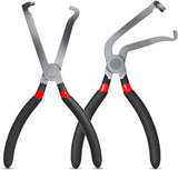 2-Pack Auto Electrical Disconnect Pliers Set - Straight & 60° Angle for All Reach - Non-Slip Handles