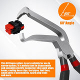 2-Pack Auto Electrical Disconnect Pliers Set - Straight & 60° Angle for All Reach - Non-Slip Handles - Side View