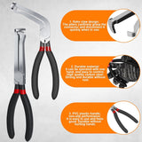 2-Pack Auto Electrical Disconnect Pliers Set - Straight & 60° Angle for All Reach - Non-Slip Handles - Rear View