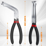 2-Pack Auto Electrical Disconnect Pliers Set - Straight & 60° Angle for All Reach - Non-Slip Handles - Low Angle