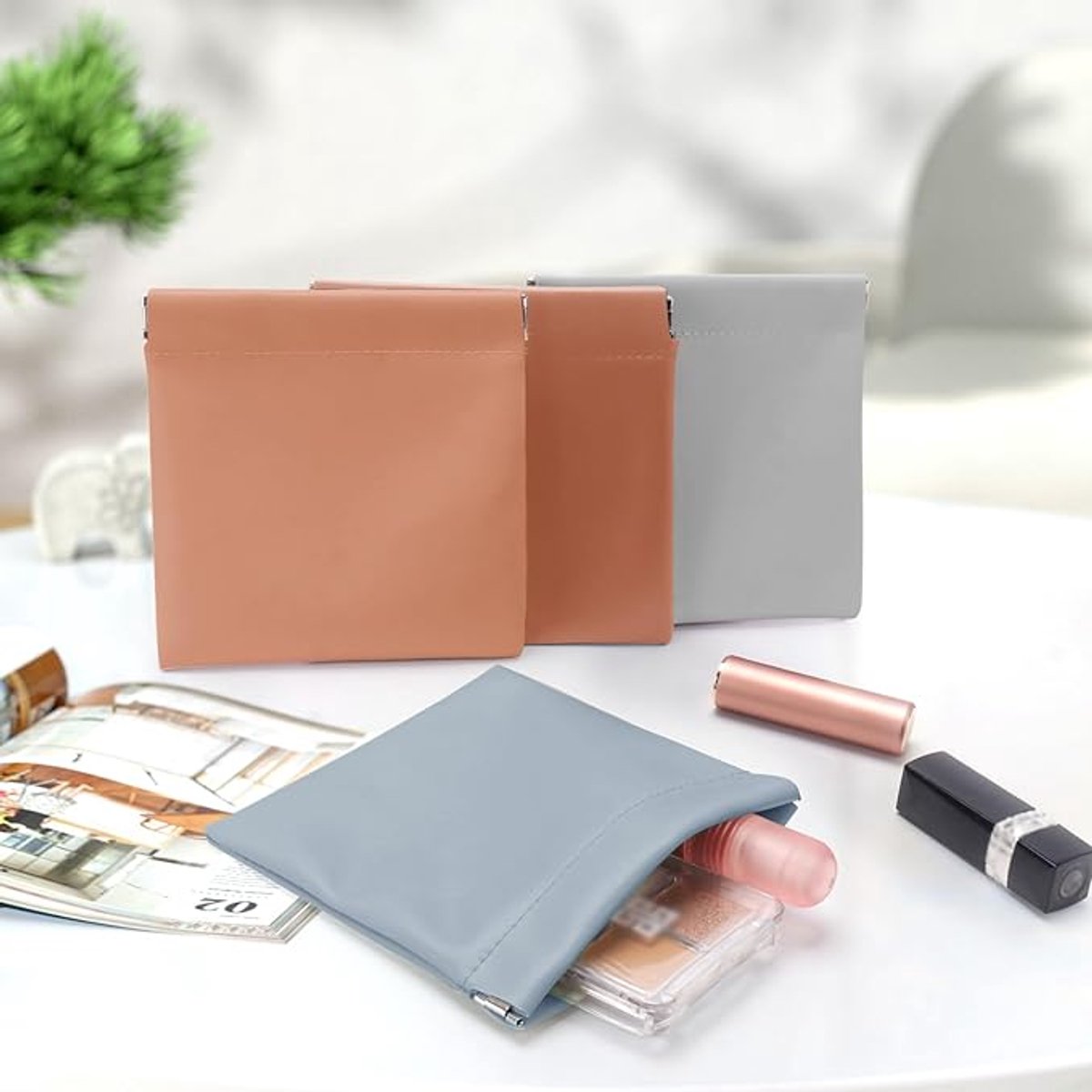 Wallet - Organizer - Men's Wallet - Gift - Men's Gift - Gift for Men - Gift for Boyfriend - Gift for Father - Set of 4 (Blue, Brown, Light Gray, Apricot)