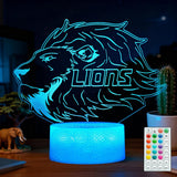 Night Light for Kids - 3D - Baby Night Light - 16 Color Changes - With Remote Control and Timer - RGB Flashing Mode - Bedroom Table Lamp - Lion Light - Christmas and Birthday Gift