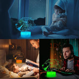 Night Light for Kids - 3D - Baby Night Light - 16 Color Changes - With Remote Control and Timer - RGB Flashing Mode - Bedroom Table Lamp - Lion Light - Christmas and Birthday Gift - Rear View