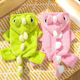 Warm Pet Clothing - Cute Dinosaur Dog Suit - Warm Fleece Pet Clothes for Small Dogs - Green (Size L)