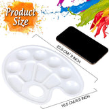 Two-piece oval paint palette - plastic paint tray - palette with thumb hole - suitable for adults and children - perfect for painting or DIY craft lessons - white - Side View