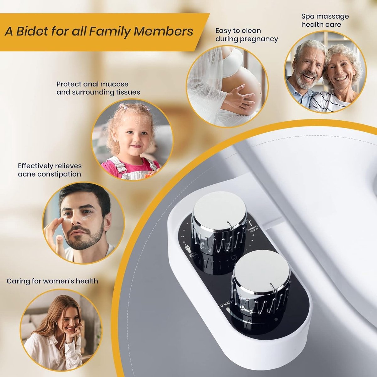 bidet - Toilet bidet | With 2 spray heads - Self-cleaning bidet spray - Adjustable water pressure - Toilet bidet attachment - Comes with a bidet installation video