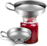 2-Pack - Funnels - Stainless Steel - Kitchen Funnels - Jam Can Funnels - Side View