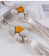 Curtain Holder - Curtain Tie Rope - Curtain Tie Back - Curtain Decoration - Home Decoration - Curtain Accessories - 2 Pieces - White - Side View