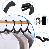 12-pack - Travel Hangers - Portable - Foldable Hangers - Travel Accessories (Black) - Top-Down View