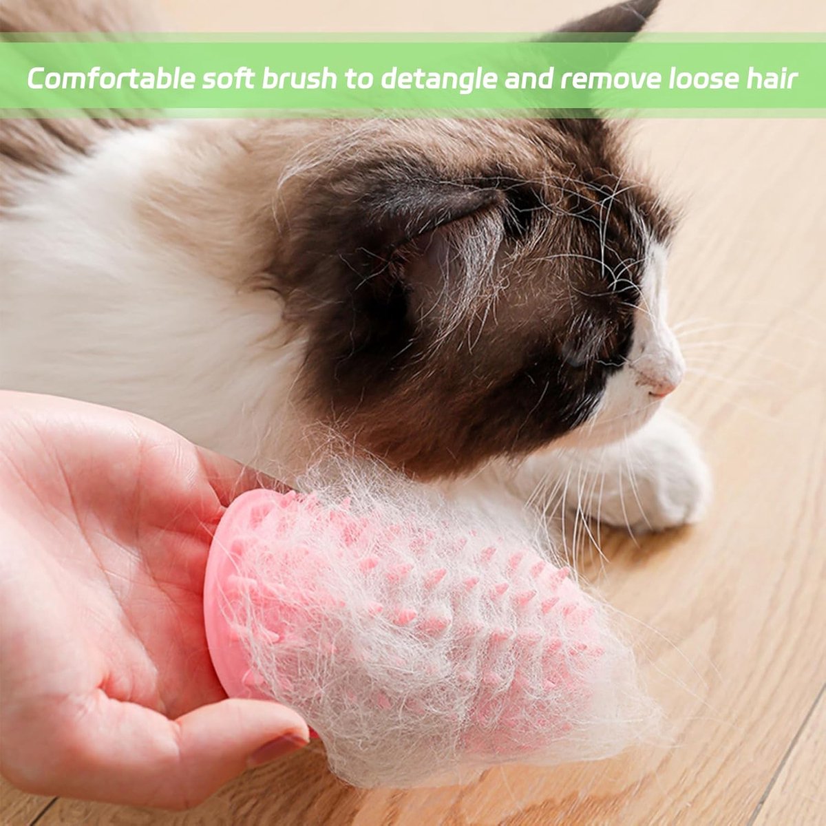Cat Toys - Set of 4 - Scratching Post - Cat Comb - Made of Silicone - Reduces flying hair, scratching and itching - An excellent gift for cat lovers to give to their beloved pets.