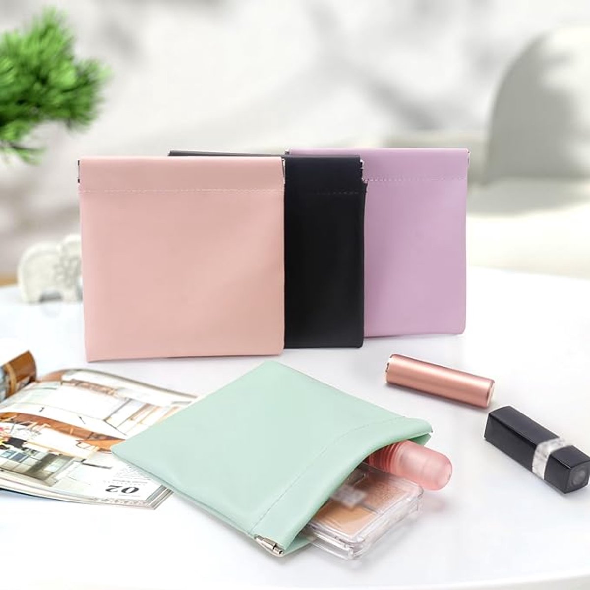 Wallet - Organizer - Women's Wallet - Gift - Gift for Women - Gift for Girlfriend - Gift for Mother - Set of 4 (Pink, Light Green, Light Purple, Black)