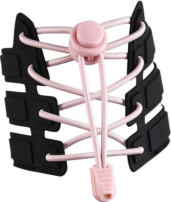 Sneaker Laces 120CM suitable for Sneakers - Elastic laces without a knot - Suitable for students and adults - With strong buckle and quick-release function (Light pink)