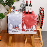 Tablecloth - Two-pack - Christmas tablecloth - Snowflake table runner - textile table runners (Gray + Red)
