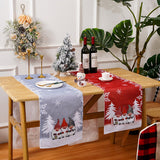 Tablecloth - Two-pack - Christmas tablecloth - Snowflake table runner - textile table runners (Gray + Red) - 45-Degree Angle