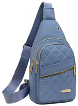 Unisex Shoulder Bag - 5 Storage Pockets & Cable Grommet - Women's Crossbody Bag - Men's Crossbody Bag - Crossbody Bags - Sling Bag - Adjustable Carrying Style (Cross/Shoulder/Chest) - Light Blue
