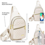 Unisex Shoulder Bag - 5 Storage Pockets & Cable Grommet - Women's Crossbody Bag - Men's Crossbody Bag - Crossbody Bags - Sling Bag - Adjustable Carrying Style (Cross/Shoulder/Chest) - Light Blue - 45-Degree Angle