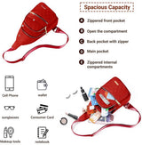 Unisex Shoulder Bag - 5 Storage Pockets & Cable Grommet - Women's Crossbody Bag - Men's Crossbody Bag - Crossbody Bags - Sling Bag - Adjustable Carrying Style (Cross/Shoulder/Chest) - Light Blue