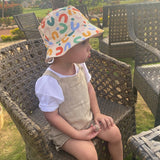 Baby Hat - Reversible Summer Hat - Summer Hat with Embroidered Letters - Size 52 - Rear View