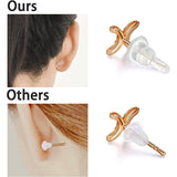 50 Silicone Earring Backs - Full Coverage, Clear Earring Backs - Dustproof - Hypoallergenic Soft Ear Cushions - For Stabilizing Earring Hooks (10x6mm)