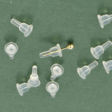 50 Silicone Earring Backs - Full Coverage, Clear Earring Backs - Dustproof - Hypoallergenic Soft Ear Cushions - For Stabilizing Earring Hooks (10x6mm) - Side View